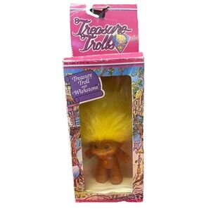 Vintage Ace Novelty Co. Treasure Trolls And Wishstone Yellow Hair Y2K Troll Doll